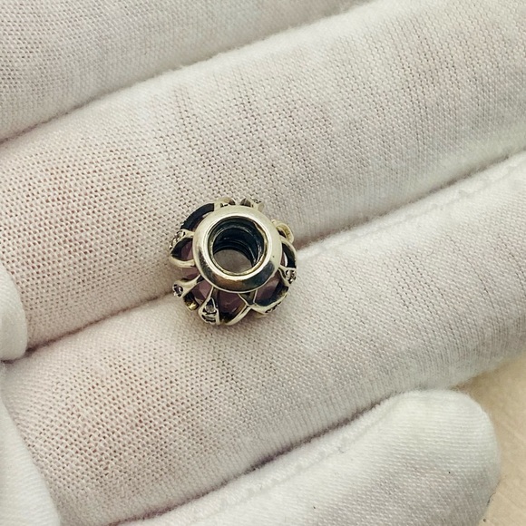 EUC Pandora 791969PCZ Sterling Silver Nature's Radiance Abstract Charm w/ CZ's - Picture 9 of 11